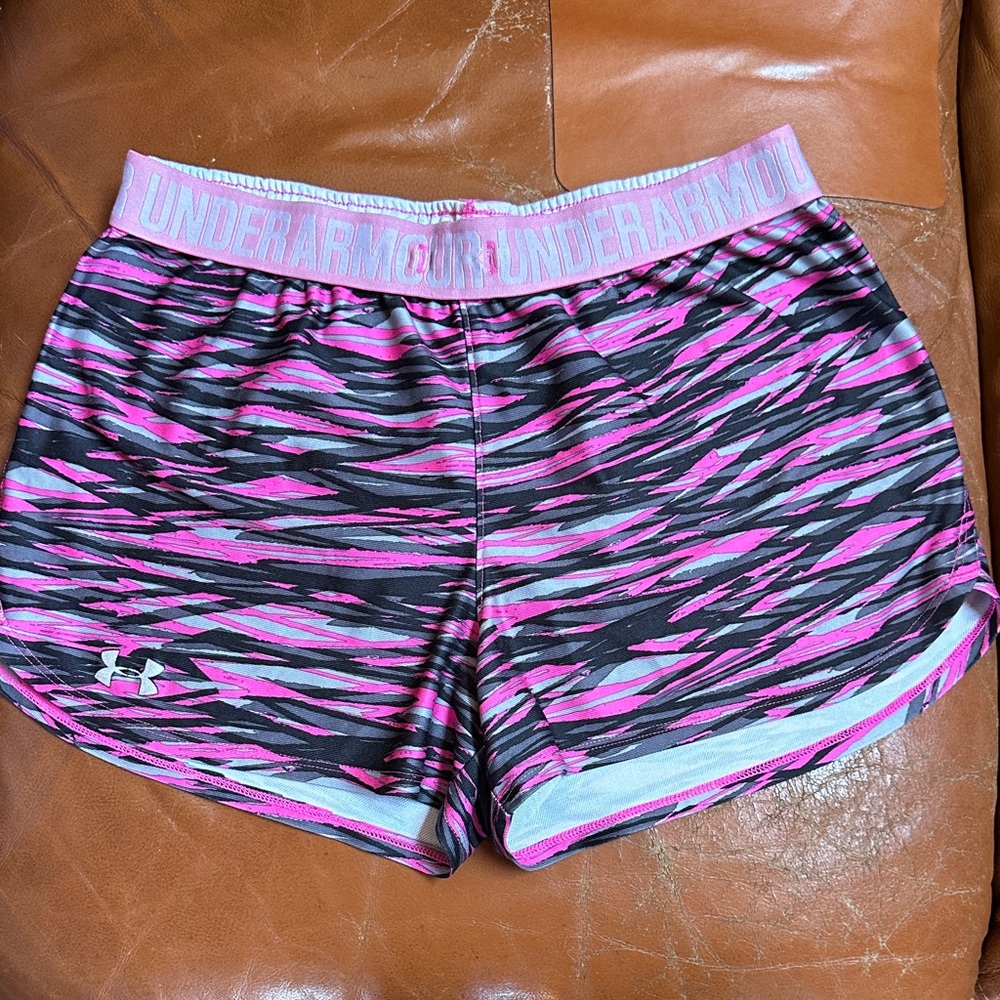 Under Armour Women's Athletic Shorts in Pink and Black